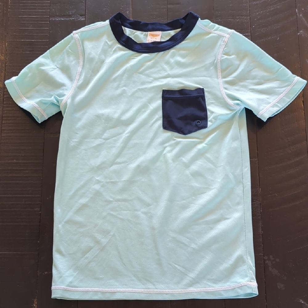 Light Blue Rashguard with Navy Accents